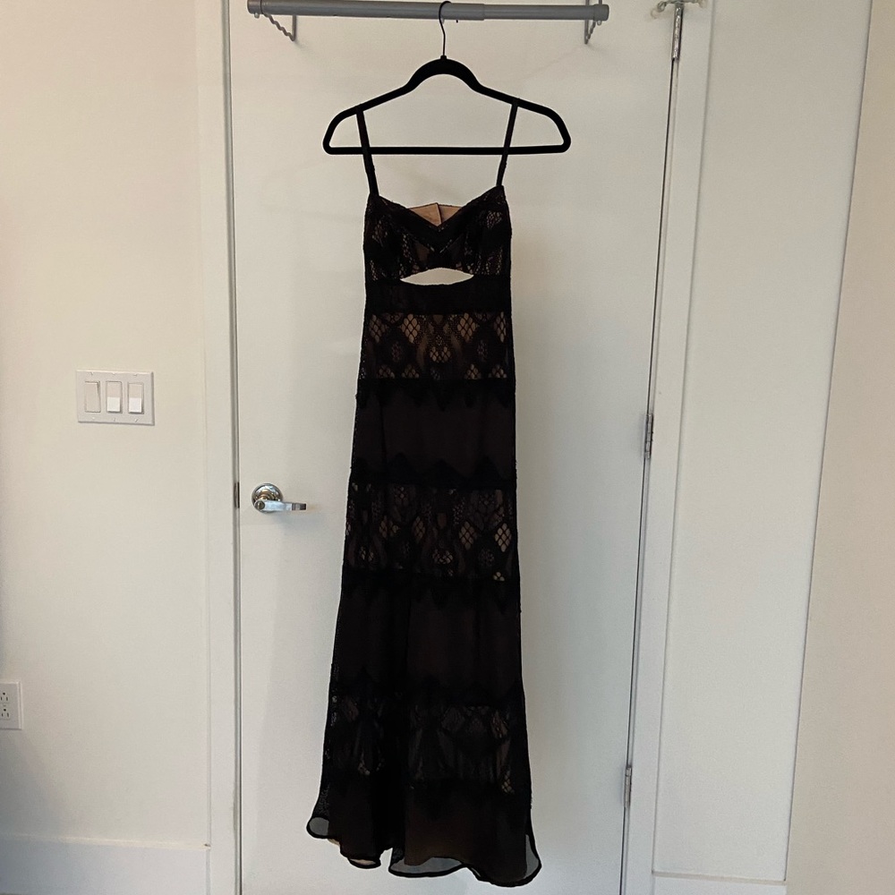 Bcbg black lace gown
